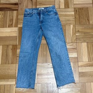Zara Men's Straight-Leg Jeans in Blue Wash